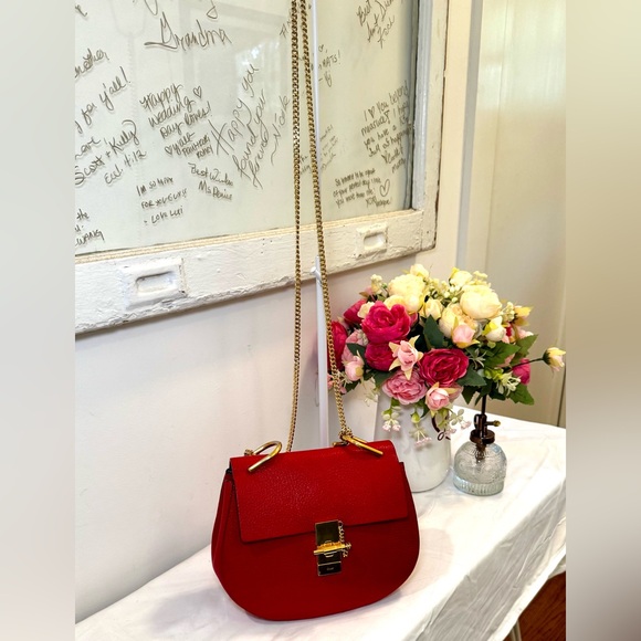 💋Chloe’ Drew Shoulder Bag in Red💋 - Picture 1 of 16